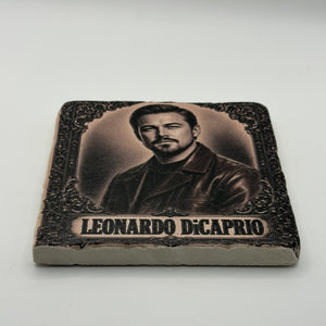 Cowboy Leonardo Dicaprio Natural Travertine Stone Coaster 2