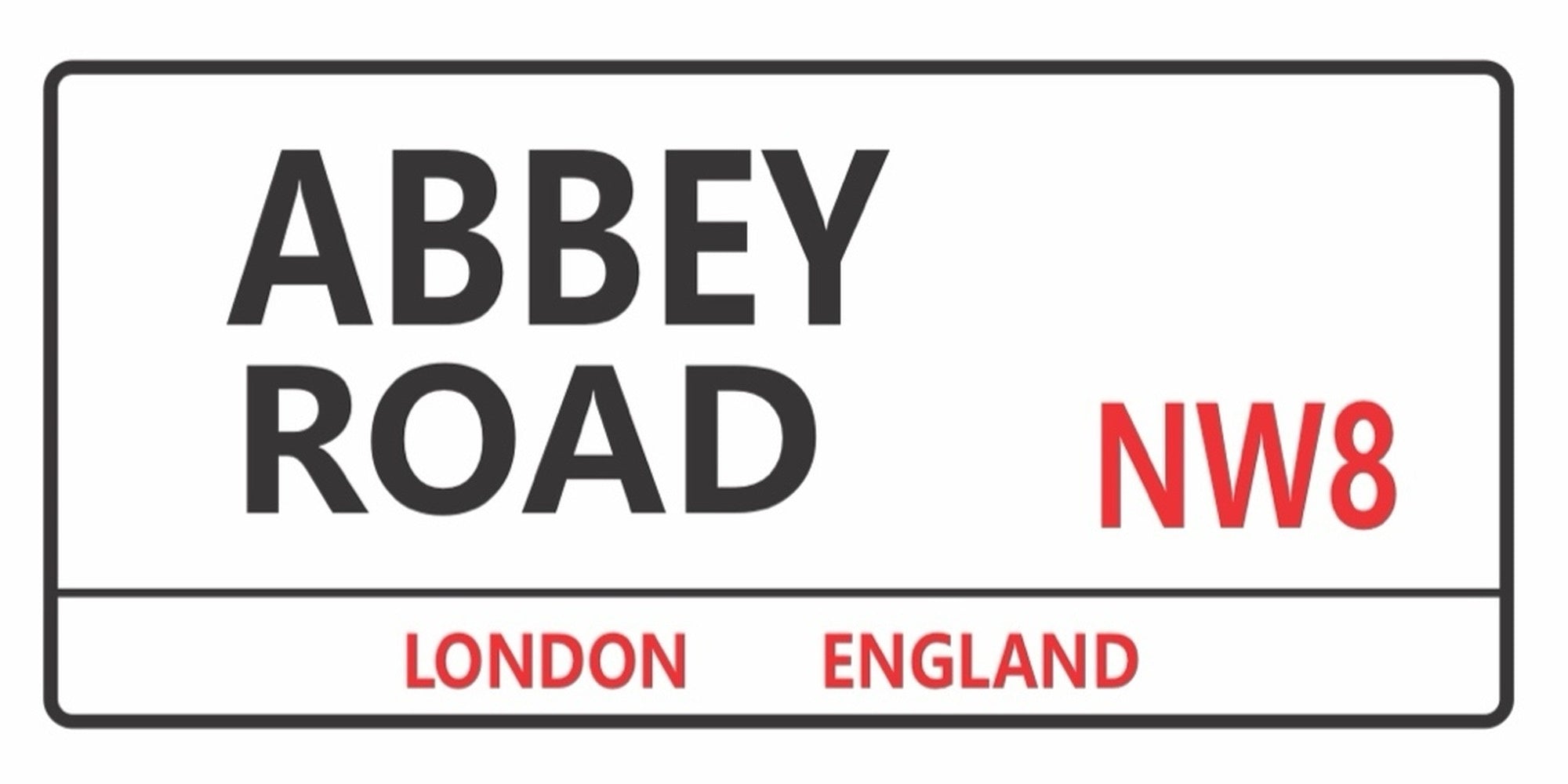 Abbey Road London street sign design displayed as a decorative wall sign