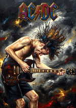 Angus Young from AC/DC printed on MDF wall poster
