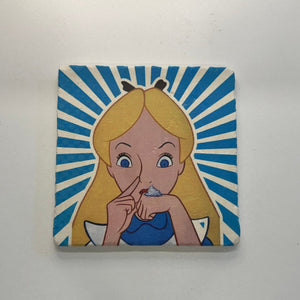 Alice In Wonderland Art Natural Travertine Stone Hotpad artwork