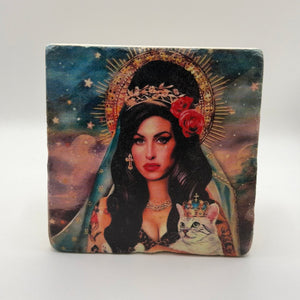 Amy Winehouse Jesus Stone Coaster