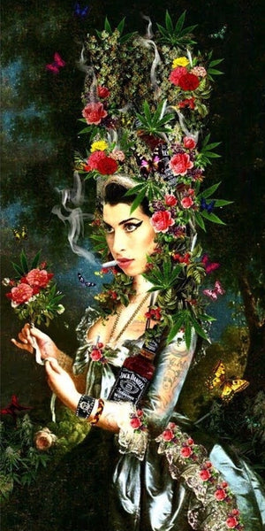 Amy Winehouse quote design in baroque style displayed as a decorative MDF wall sign