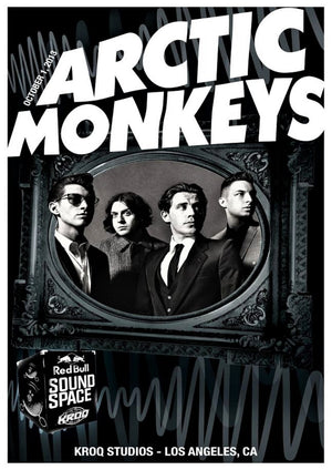 Arctic Monkeys Black Group artwork printed on MDF wall poster