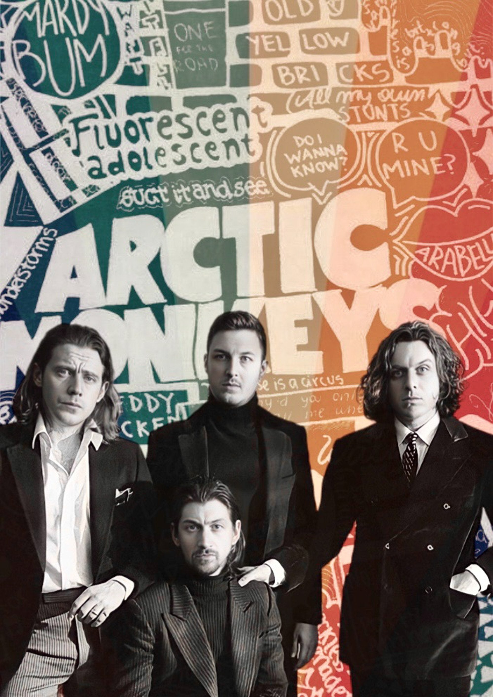 Arctic Monkeys indie rock band artwork printed on MDF wall poster