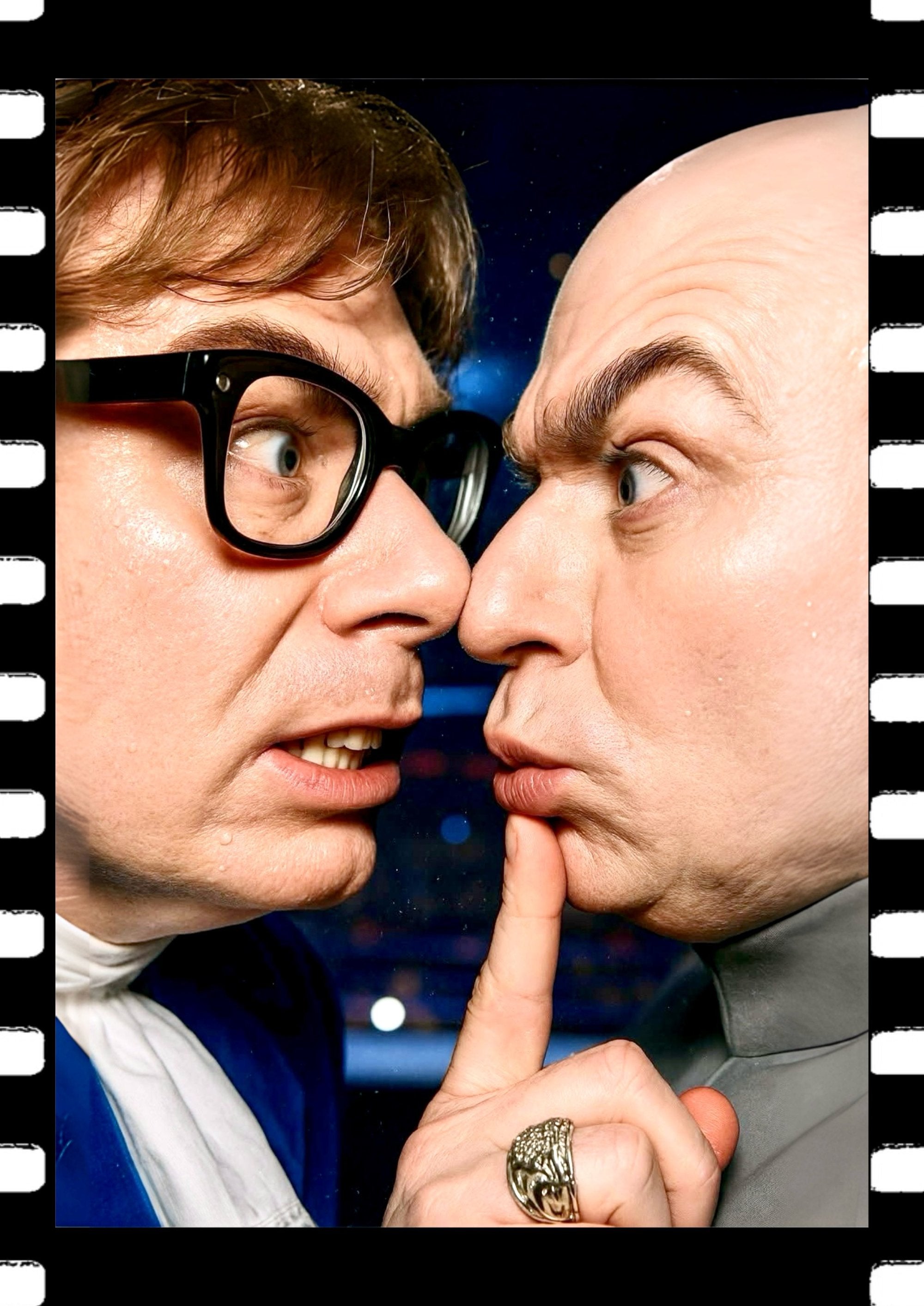 Austin Powers Shhh artwork printed on MDF wall poster