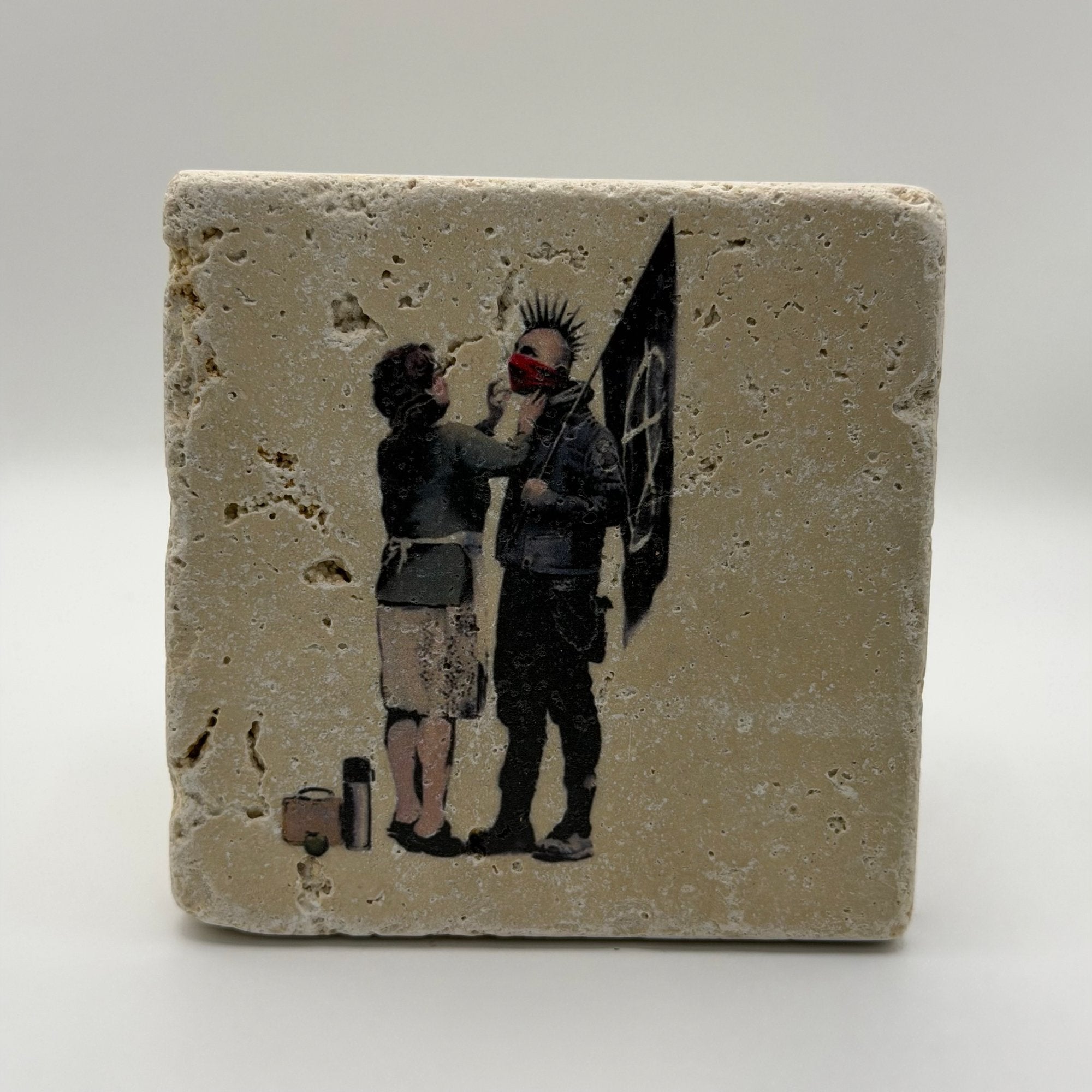 Banksy Anarchist Stone Coaster