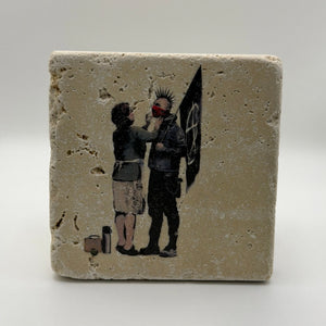 Banksy Anarchist Stone Coaster