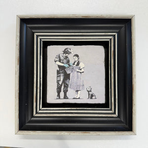 Variant Mapping v4 | banksy-dorothy-police-search-natural-stone-coaster | with Black Frame | sha256:cb8489627f81