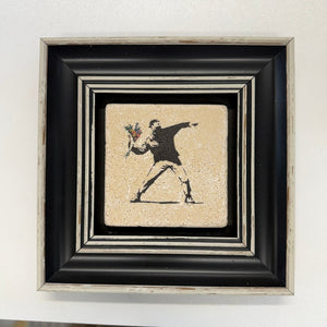 Variant Mapping v4 | banksy-flower-thrower-natural-stone-coaster | with Black Frame | sha256:871366d3e5c4