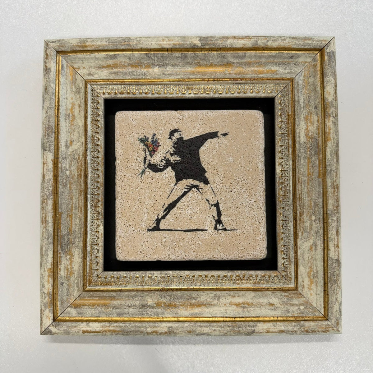 Variant Mapping v4 | banksy-flower-thrower-natural-stone-coaster | with Gold Frame | sha256:b9d6c6a9bfd2