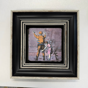 Variant Mapping v4 | banksy-girl-frisking-soldier-natural-stone-coaster | with Black Frame | sha256:ac04d628add8