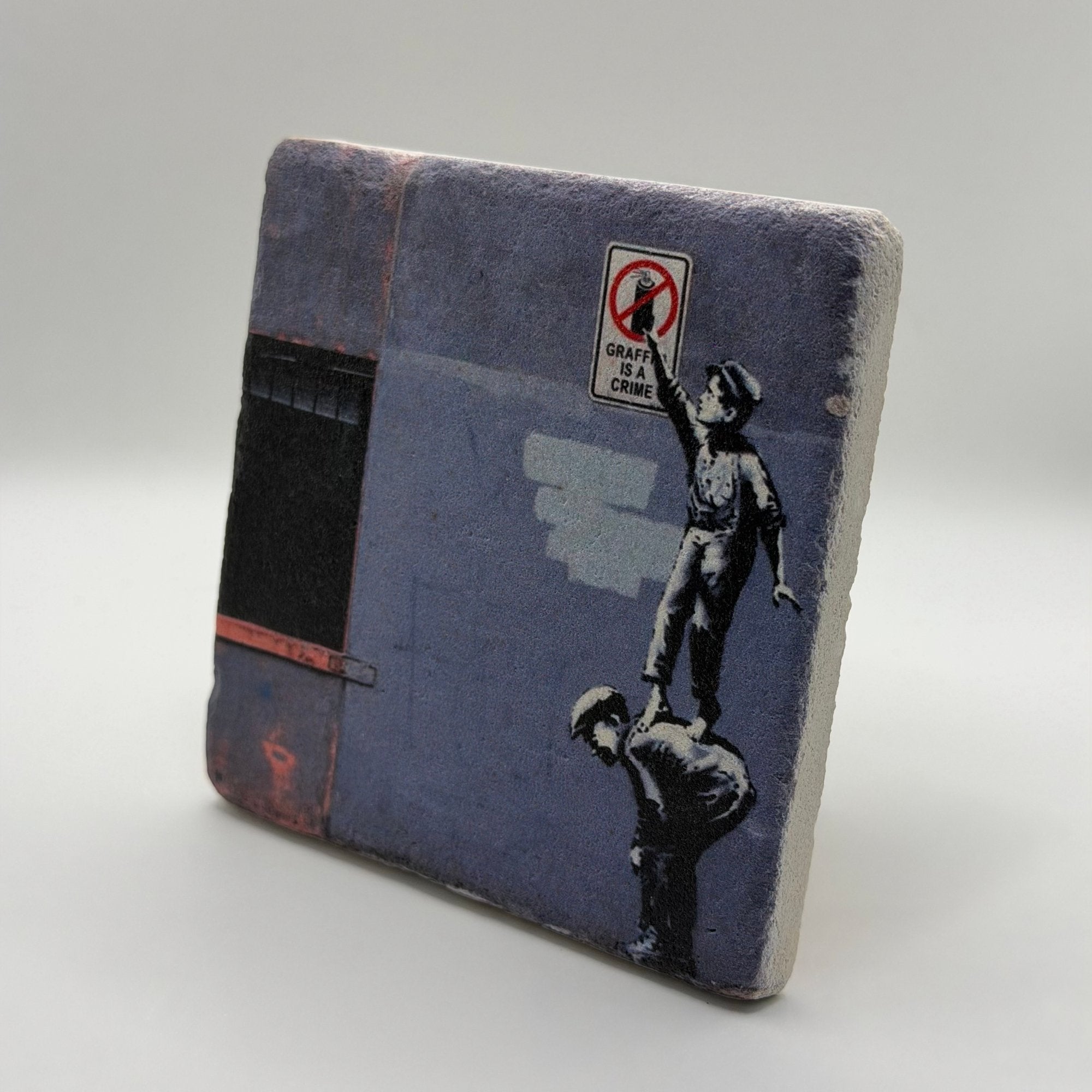 Banksy Graffiti Is A Crime Stone Coaster
