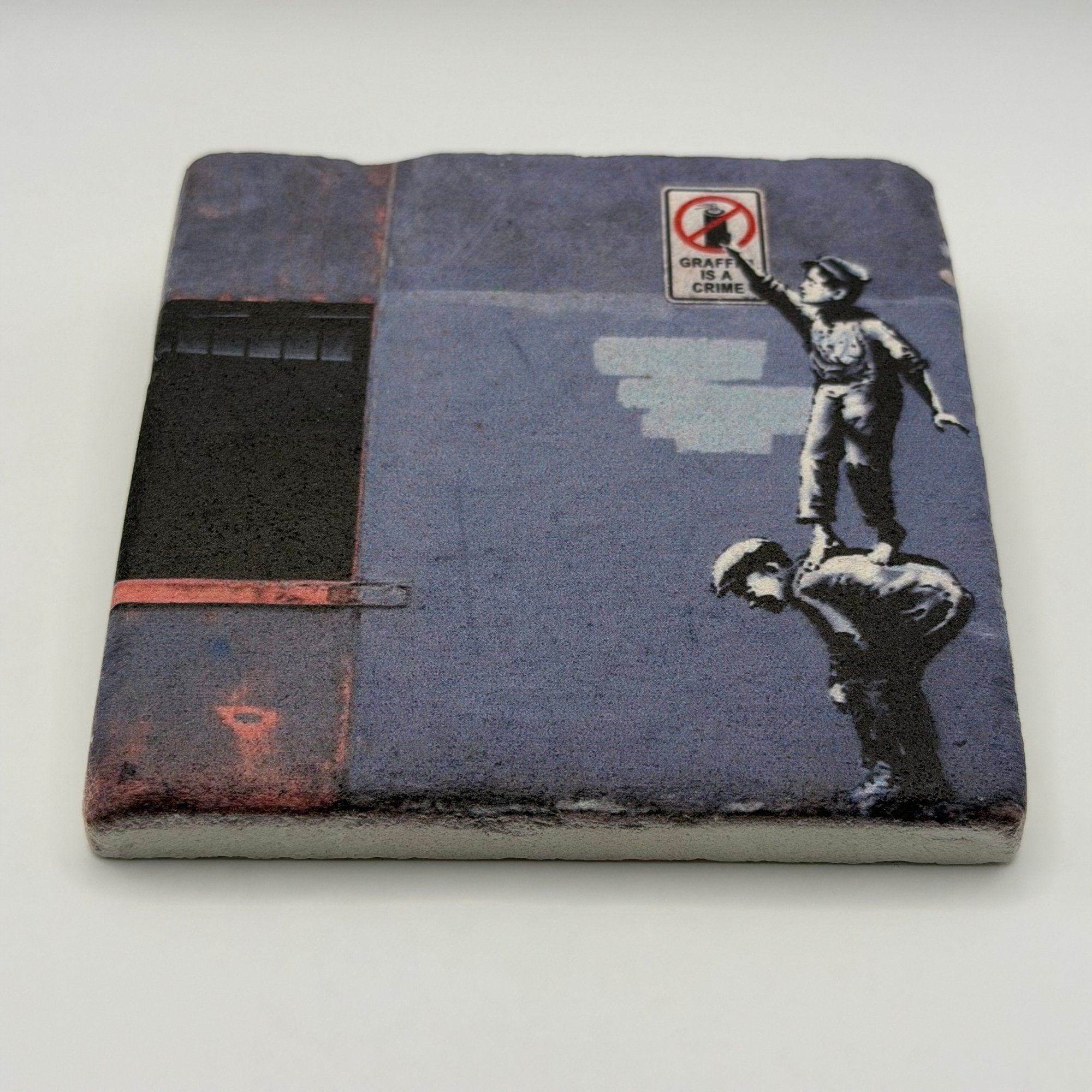 Banksy Graffiti Is A Crime Stone Coaster