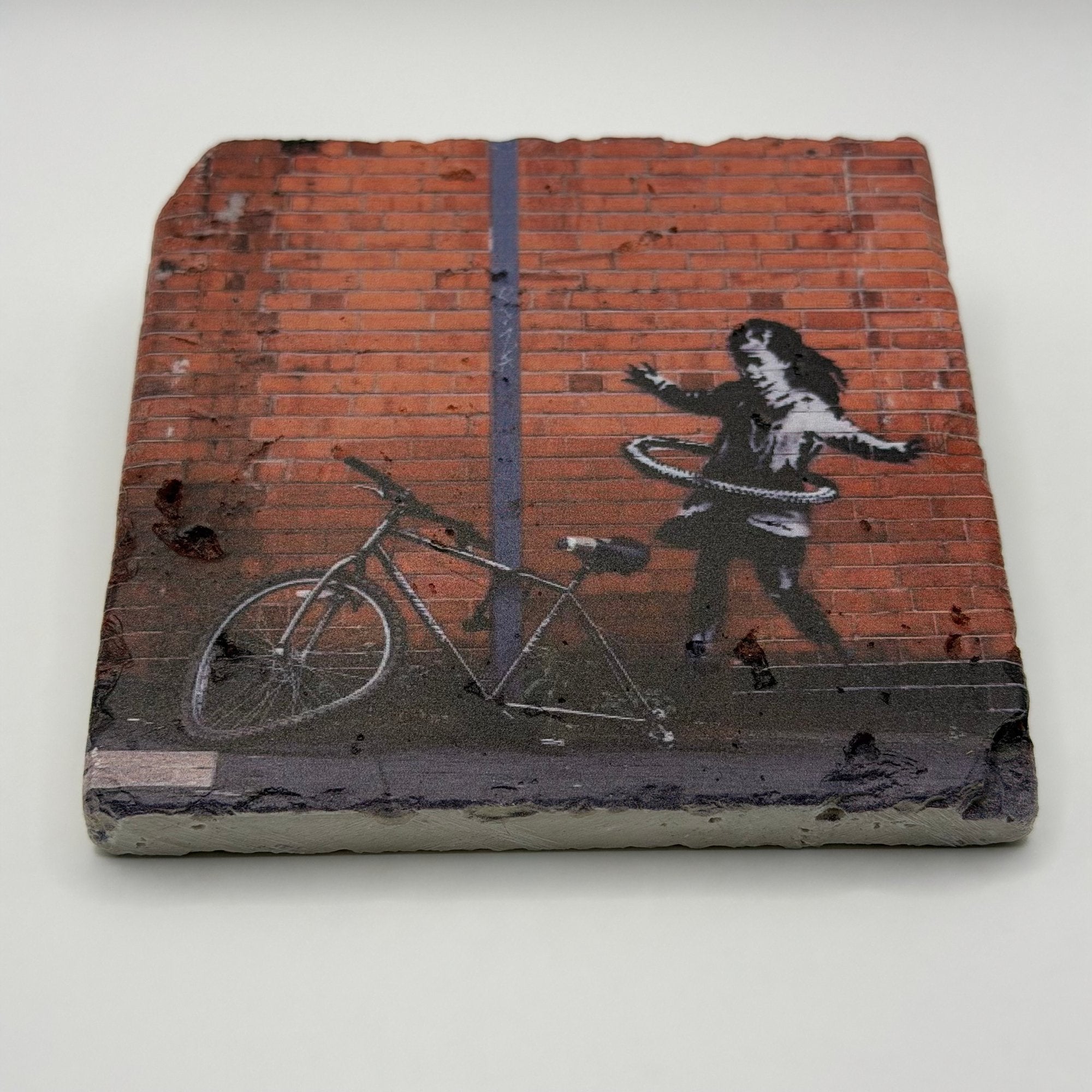 Banksy Hula Hoop Girl Stone Coaster