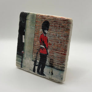 Banksy Pissing Guard Stone Coaster