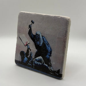 Banksy Royal Courts Coaster Stone