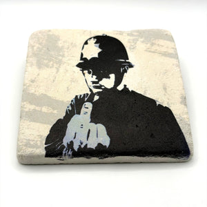 Banksy Rude Copper Stone Coaster