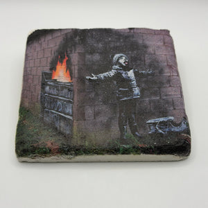 Banksy Season's Greetings Stone Coaster