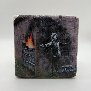 Banksy Season's Greetings Stone Coaster