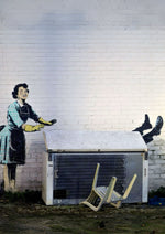 Valentine's Day artwork by Banksy printed on MDF wall poster
