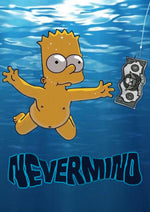 Bart Simpson Never Mind cartoon artwork printed on MDF wall poster