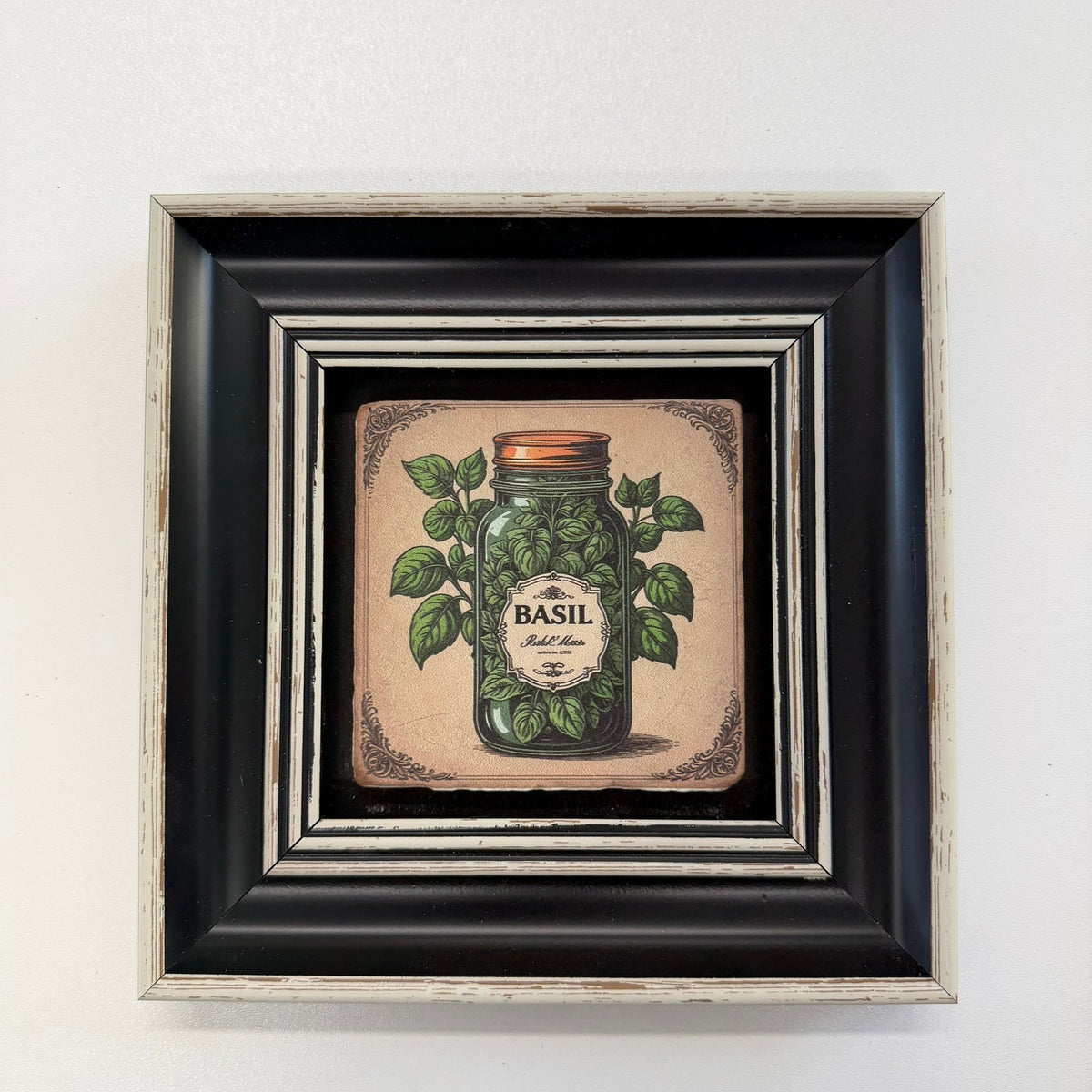 Variant Mapping v4 | basil-herb-natural-stone-coaster | with Black Frame | sha256:e9d545abc9ce