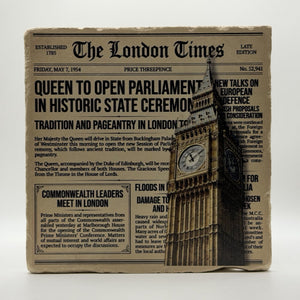 Big Ben Newspaper Natural Travertine Stone Hotpad 1