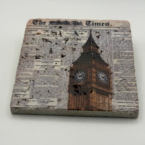 Big Ben London Newspaper Stone Coaster