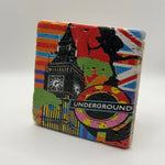 Big Ben underground artwork printed on square travertine stone coaster