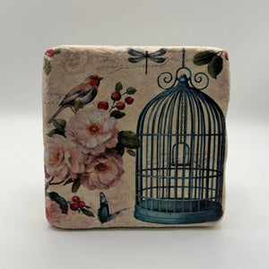 Bird Cage Portrait Stone Coaster