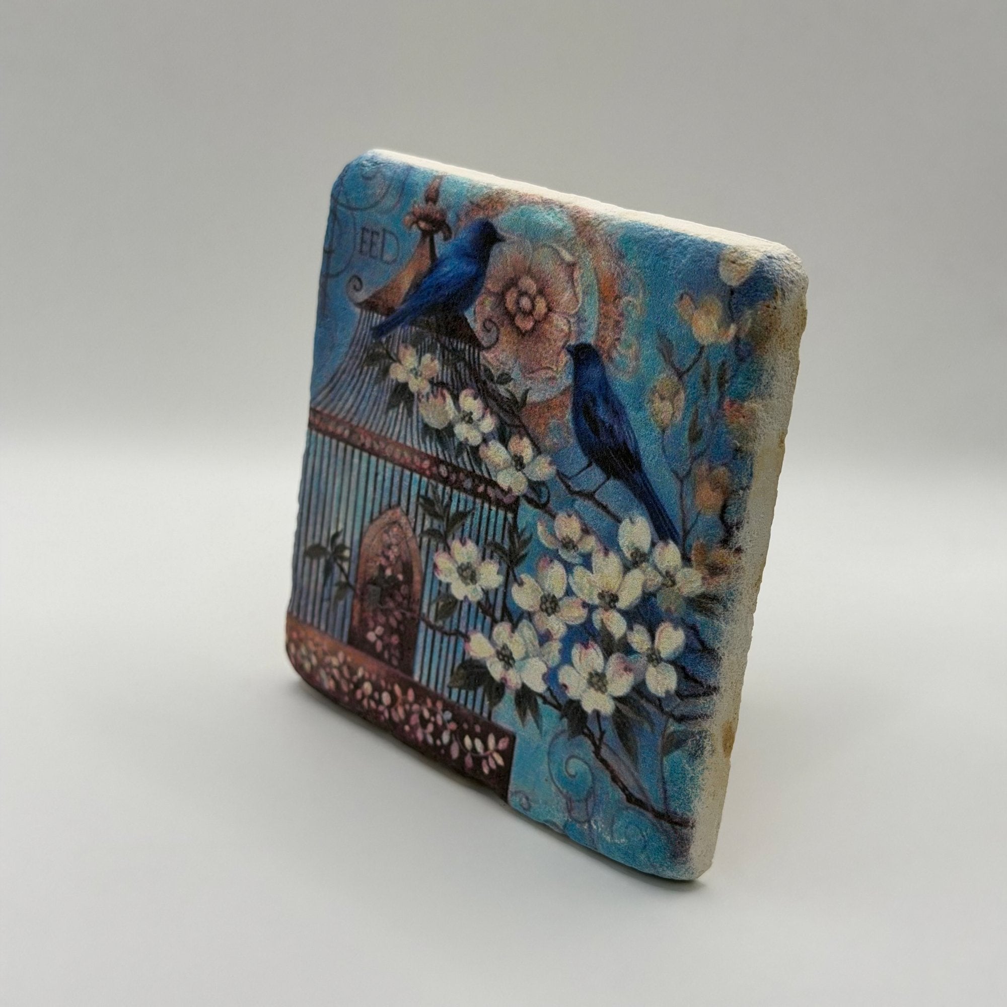 Bird Flower Stone Coaster