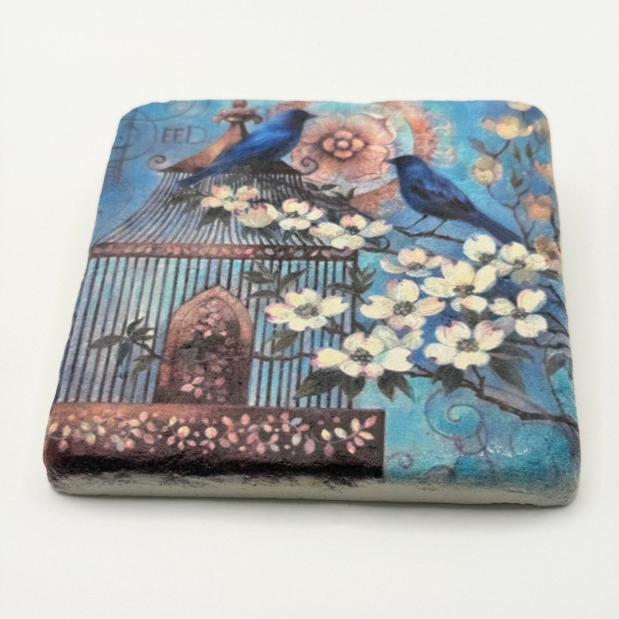 Bird Flower Stone Coaster