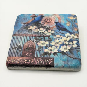 Bird Flower Stone Coaster