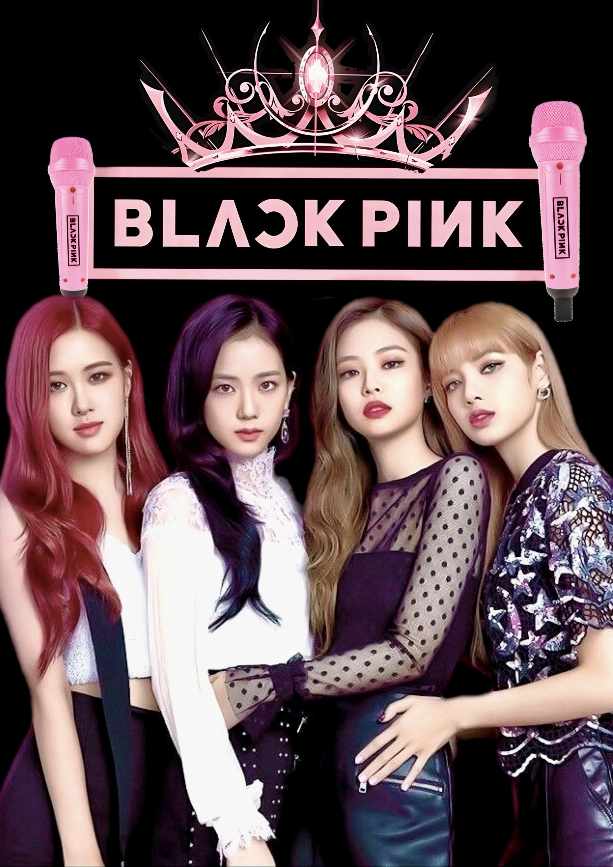 Blackpink official members artwork printed on MDF wall poster