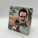 Breaking Bad artwork printed on square travertine stone coaster