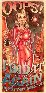 Britney Spears Oops I Did It Again quote design displayed as a decorative wall sign