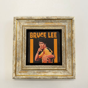 Variant Mapping v4 | bruce-lee-black-game-of-death-natural-stone-coaster | with Gold Frame 1