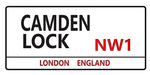 Camden Lock London street sign design displayed as wall decor