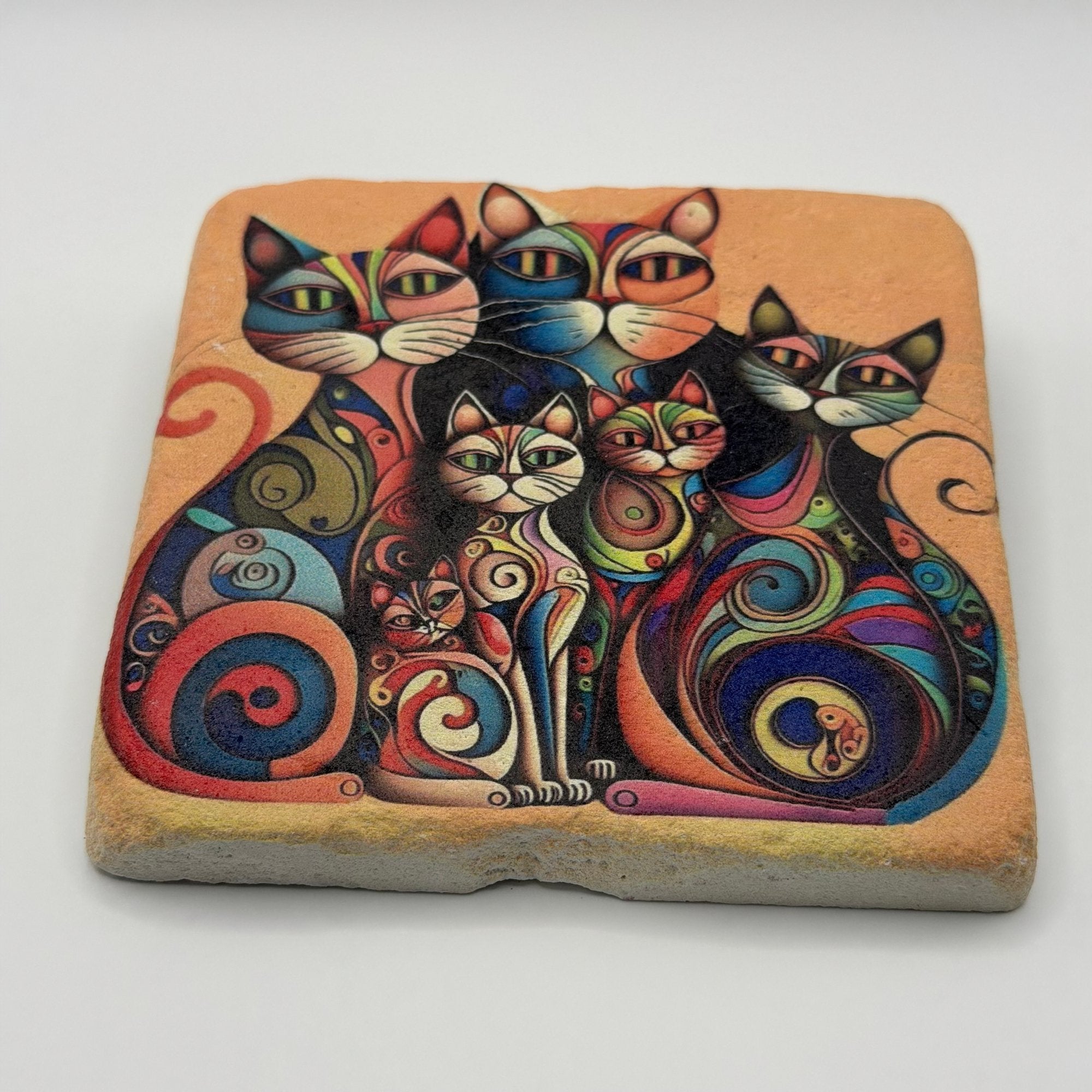 Cat Family Stone Coaster