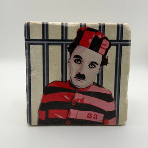 Charlie Chaplin As The Little Tramp Stone Coaster