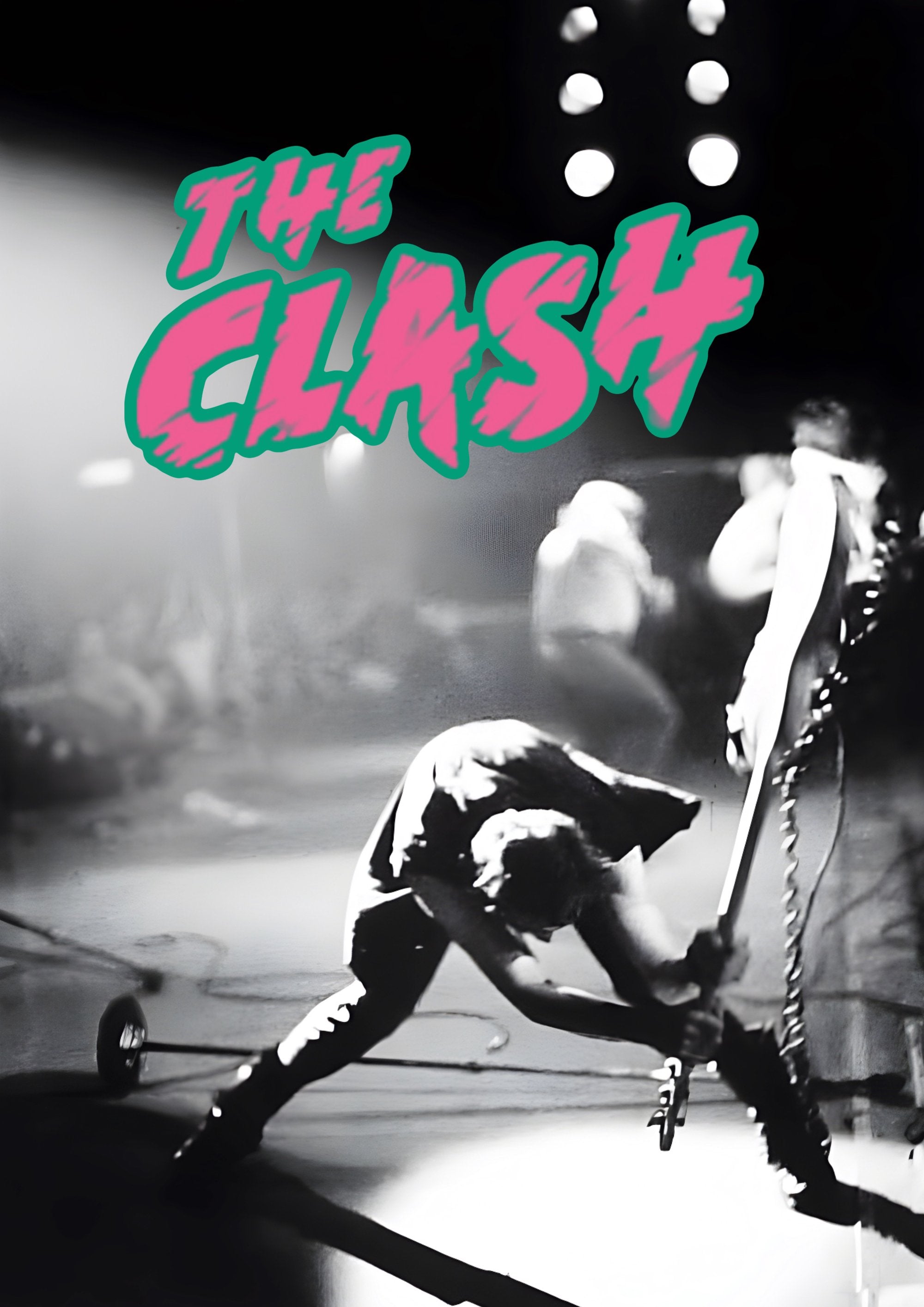 The Clash live performance artwork printed on MDF wall poster