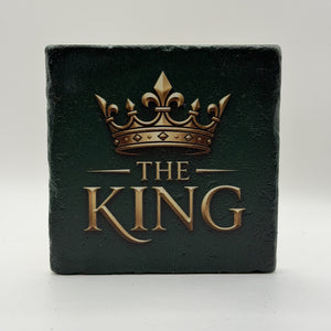 Crown And The King Natural Travertine Stone Coaster 3