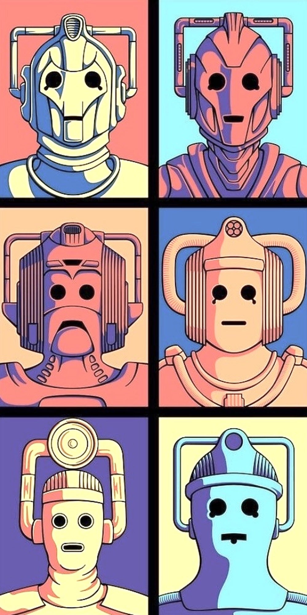 Cybermen evolution design from Doctor Who displayed as a decorative wall sign