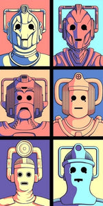 Cybermen evolution design from Doctor Who displayed as a decorative wall sign