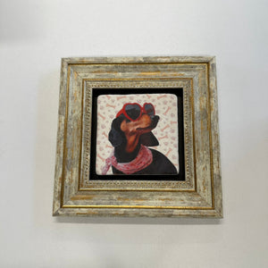 Variant Mapping v4 | dachshund-pink-scarf-portrait-stone-coaster | with Gold Frame | sha256:df617e4ff4eb