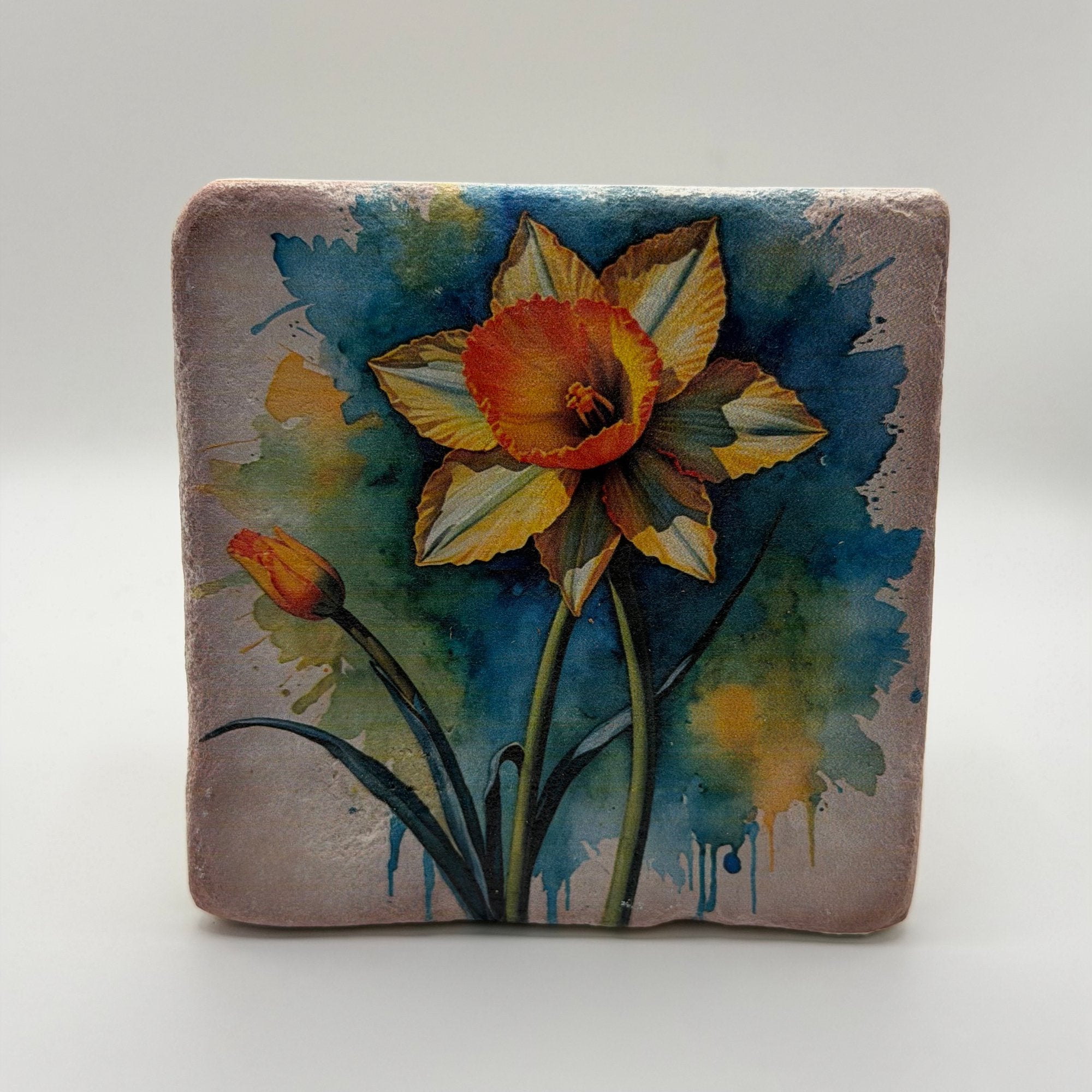 Vintage Daffodil Stone Coaster