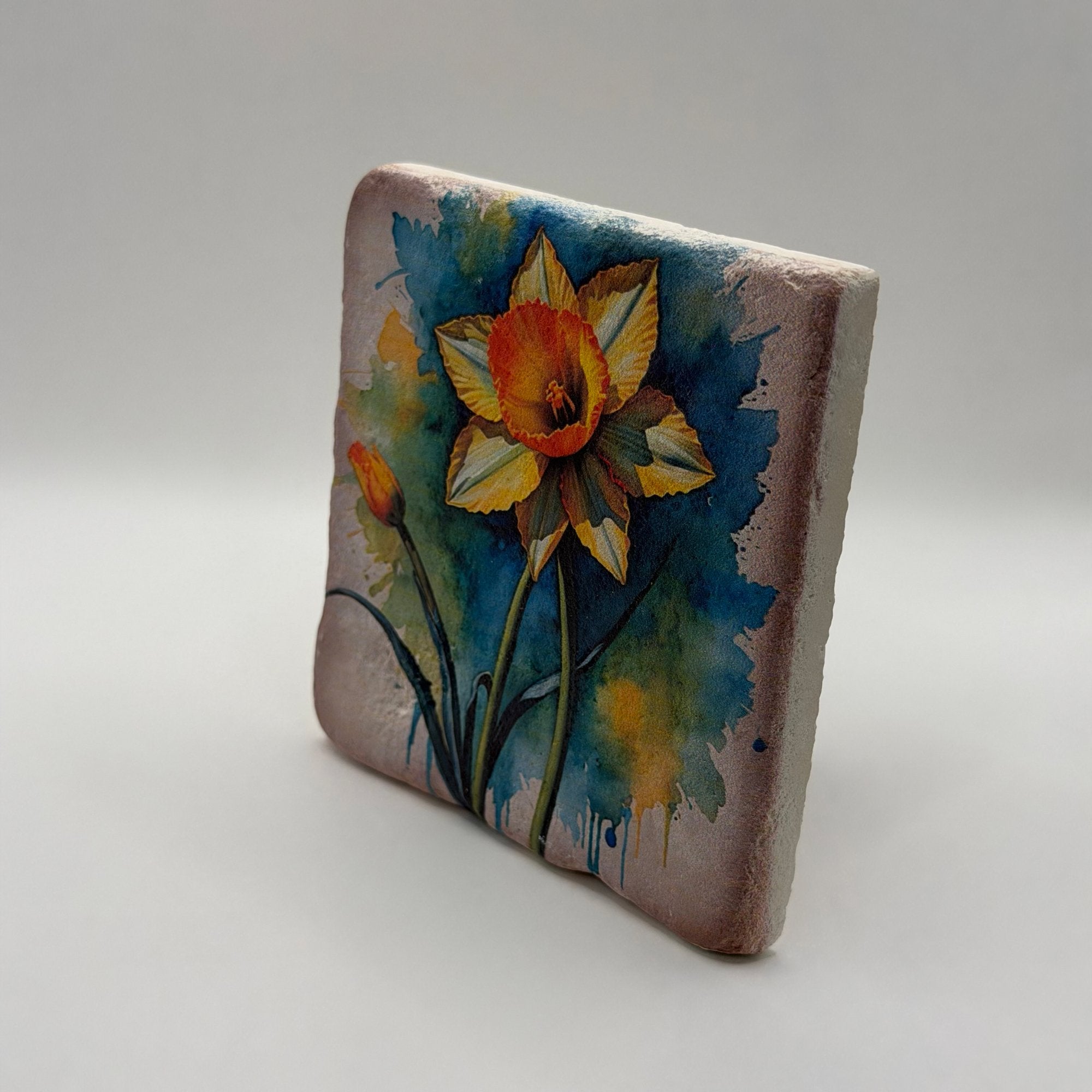 Vintage Daffodil Stone Coaster