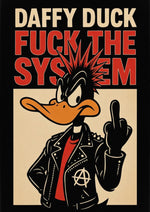 Daffy Duck cartoon artwork printed on MDF wall poster