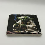 Darth Vader Natural Travertine Stone Coaster artwork