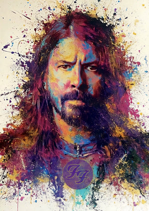 Dave Grohl Foo Fighters artwork printed on MDF wall poster